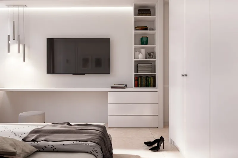 Appartamento privato: camera con scrittoio e tv