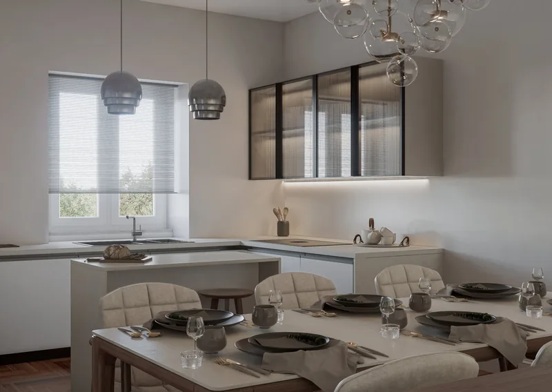 Appartamento privato, Roma: cucina e tavola apparecchiata