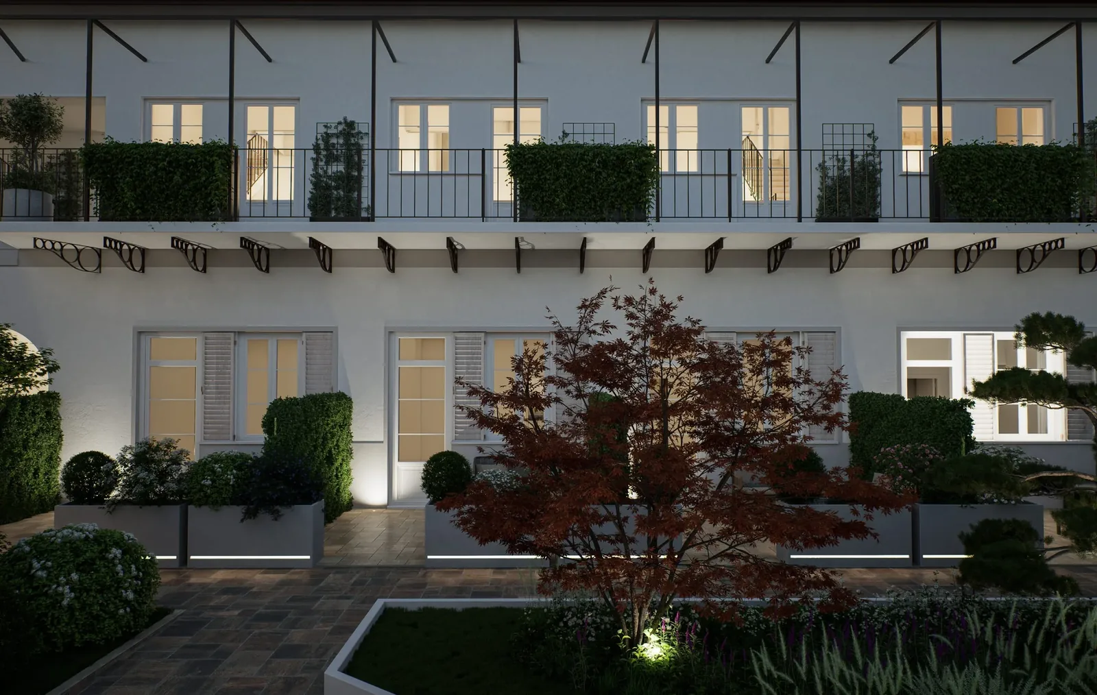 Aquila 5, Milano: render esterno serale