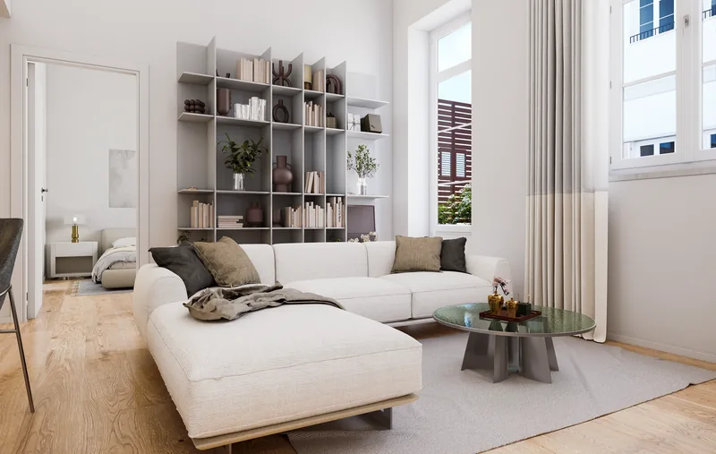 Aquila 5, Milano: living con libreria