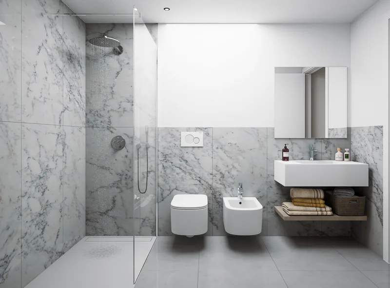 Aquila 5, Milano: bagno in marmo