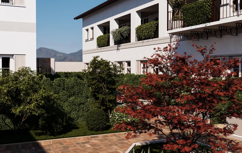 Aquila 5, Milano: i giardini privati dall'alto