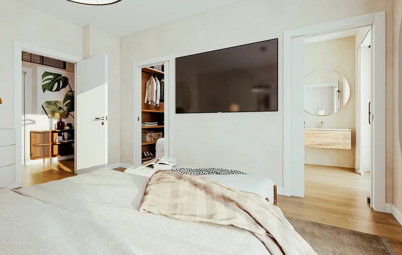 Attico, Sanremo (IM): camera con cabina armadio e bagno