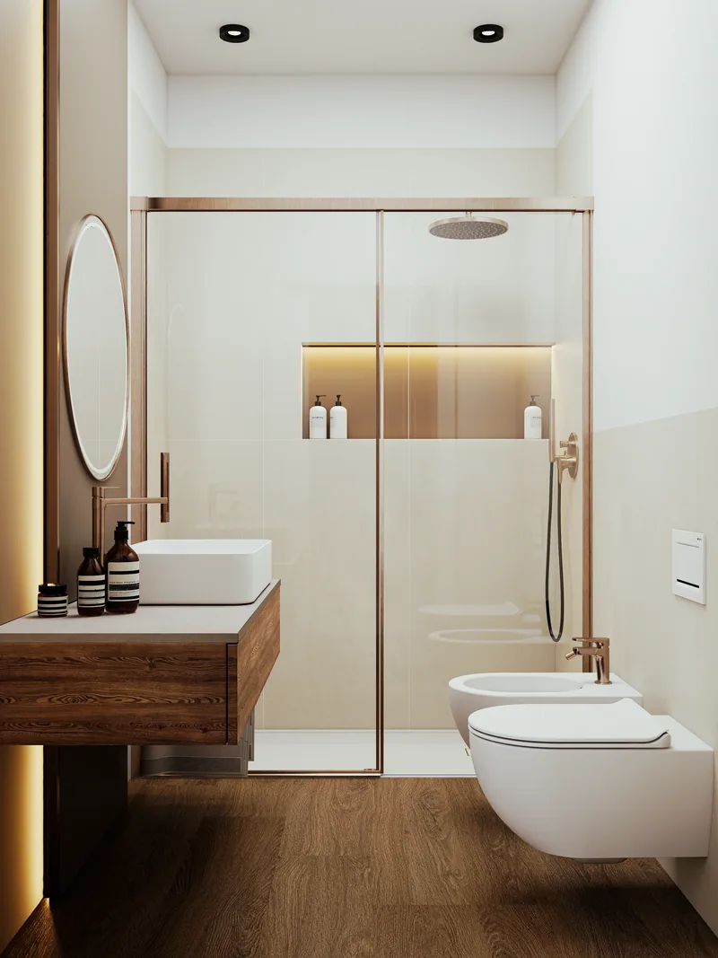 Attico, Sanremo (IM): bagno con nicchia luminosa