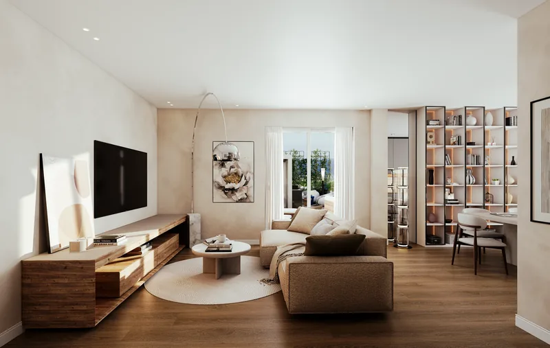 Attico, Sanremo (IM): living con vista sul terrazzo