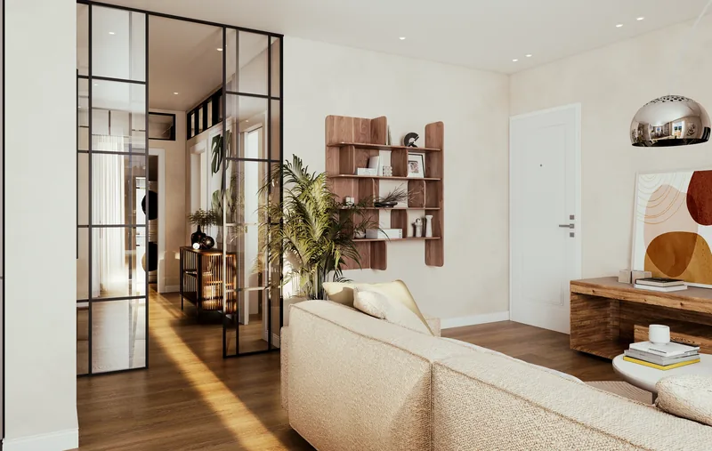 Attico, Sanremo (IM): living e disimpegno