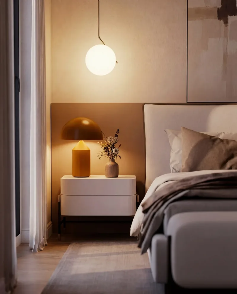 Attico a Sanremo: render della camera da letto