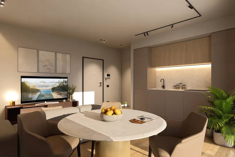 Sviluppo immobiliare, Baronissi (SA): cucina, pranzo e ingresso