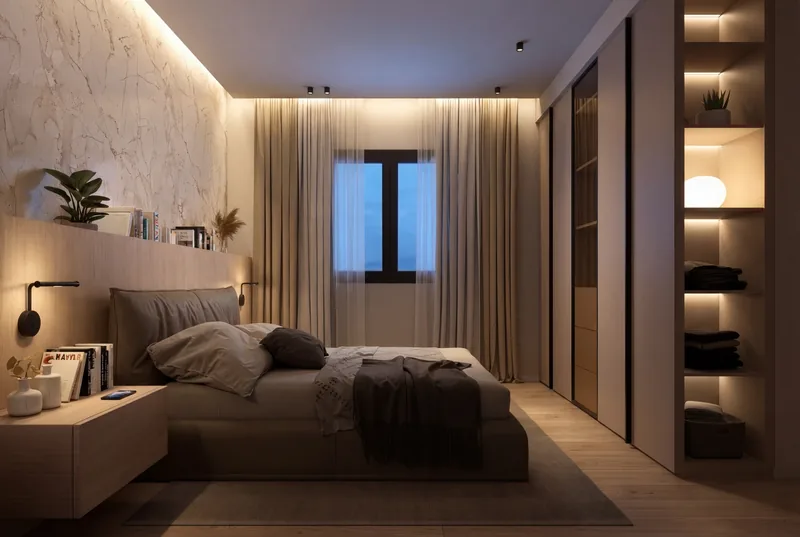 Sviluppo immobiliare, Baronissi (SA): camera matrimoniale, di sera