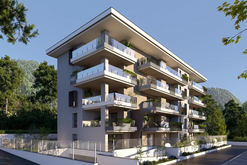 Sviluppo immobiliare, Baronissi (SA): vista serale dalla strada
