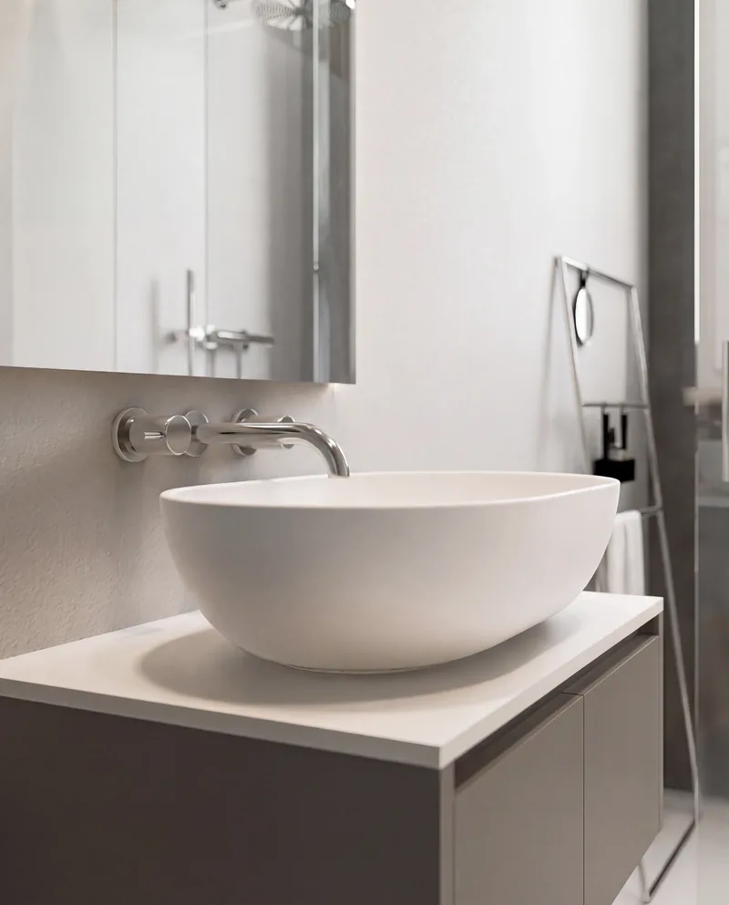 Nuova costruzione, Brindisi: dettaglio del lavabo