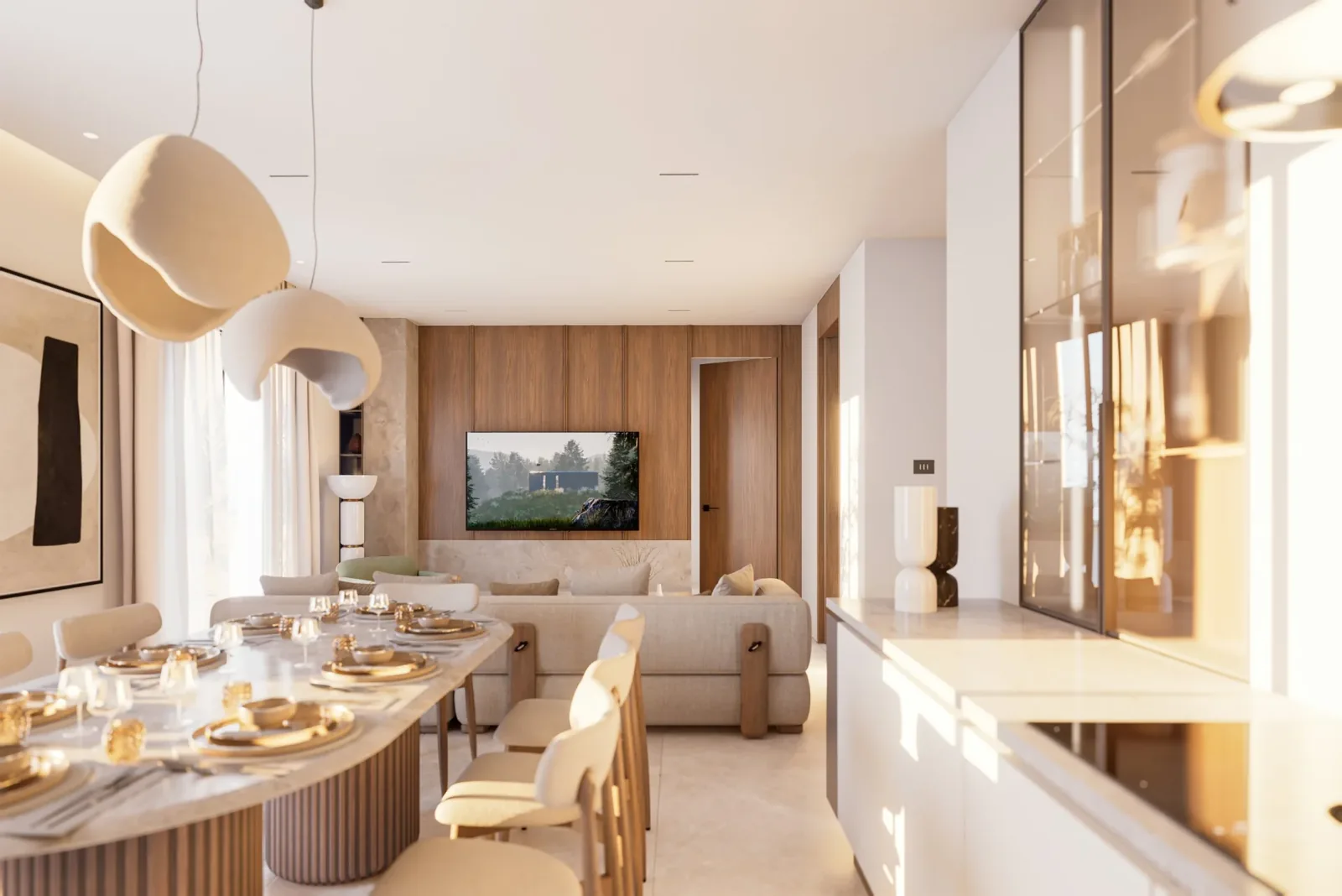 Configuratore d'interni, appartamento dimostrativo: pranzo e living