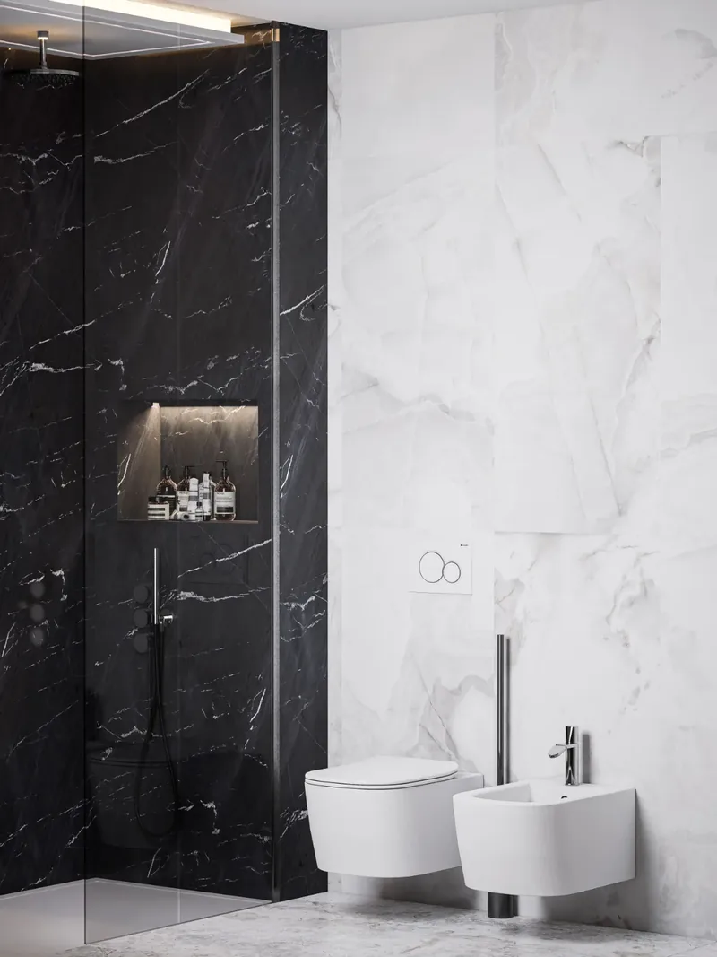 Domus Viridis, Viterbo: bagno in marmo nero