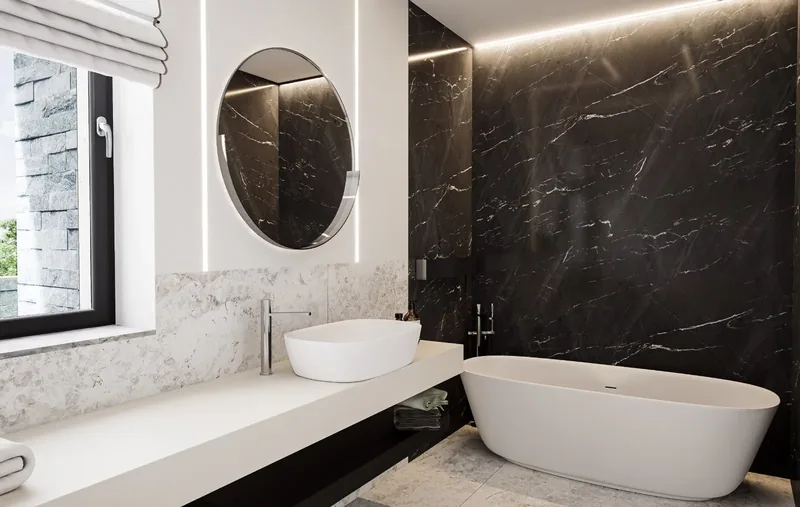 Domus Viridis, Viterbo: bagno con vasca freestanding