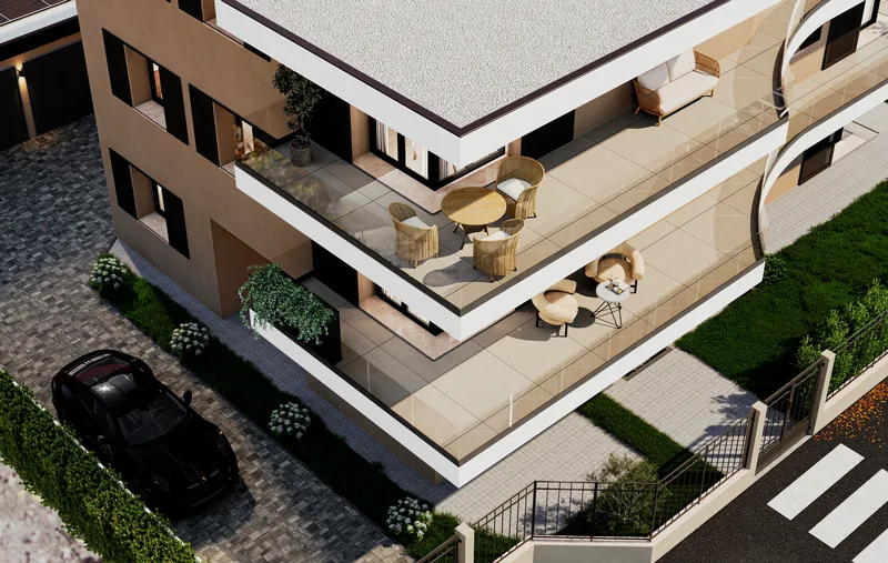 Sviluppo immobiliare, Lainate (MI): terrazzi dall'alto