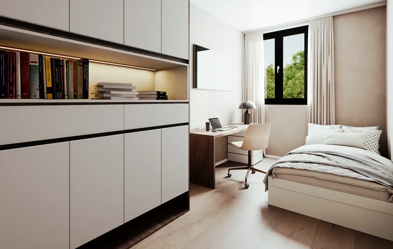 Sviluppo immobiliare, Lainate (MI): cameretta con scrivania