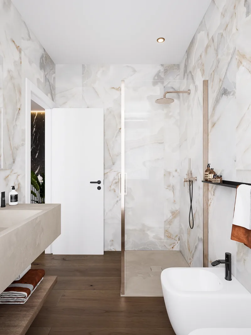 Villa privata, Lazio: bagno con doccia