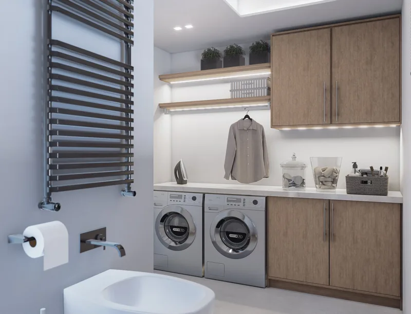 Sviluppo residenziale, Padova: bagno con lavanderia
