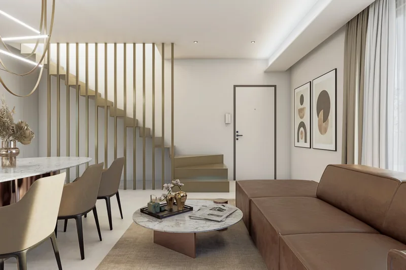 Sviluppo residenziale, Padova: living con scala