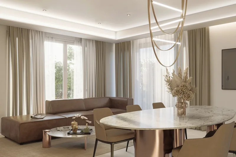 Sviluppo residenziale, Padova: living e pranzo
