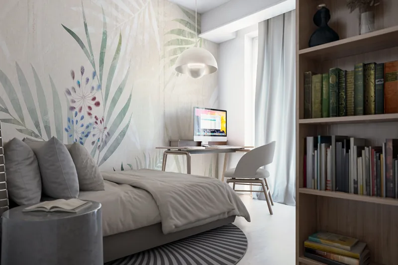 Sviluppo residenziale, Padova: camera con scrittoio