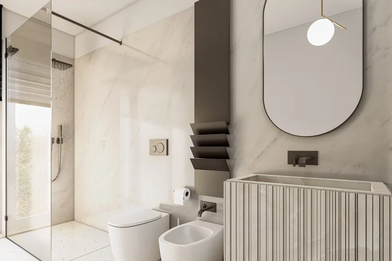 Sviluppo residenziale, Padova: bagno in marmo