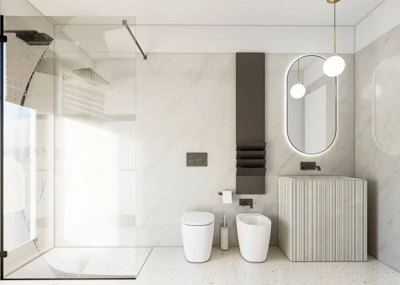 Sviluppo residenziale, Padova: bagno con doccia