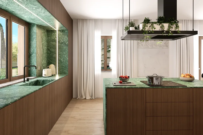Villa unifamiliare, Roma: la cucina