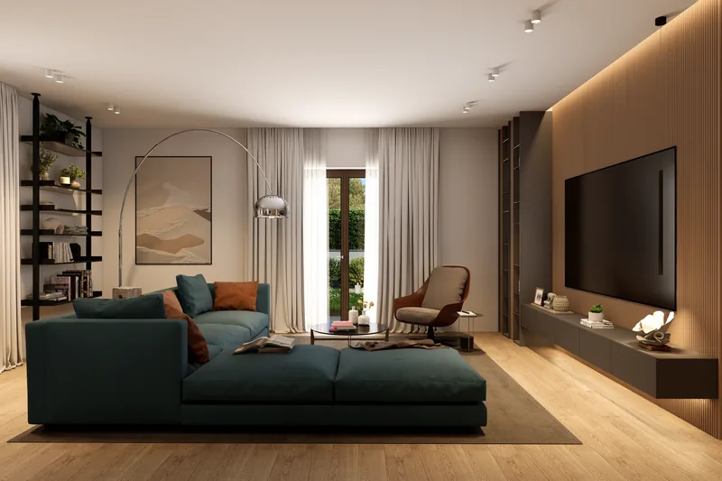 Villa unifamiliare, Roma: il soggiorno