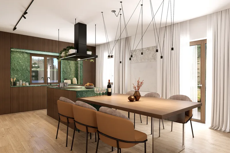 Villa unifamiliare, Roma: pranzo e cucina