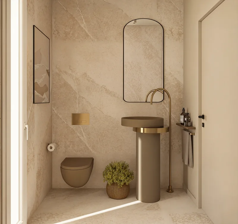 Ville a Schio, Schio (VI): bagno in pietra e ottone