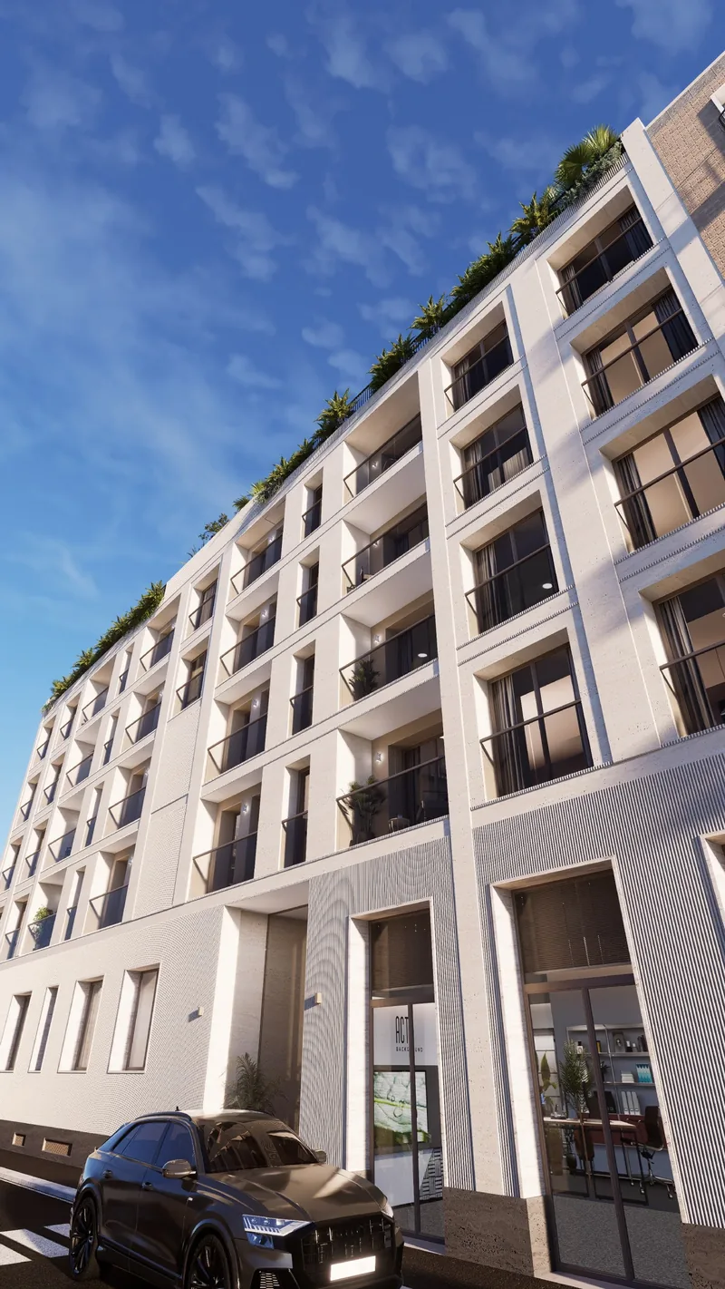 Render esterno di un edificio residenziale ad Avigliana