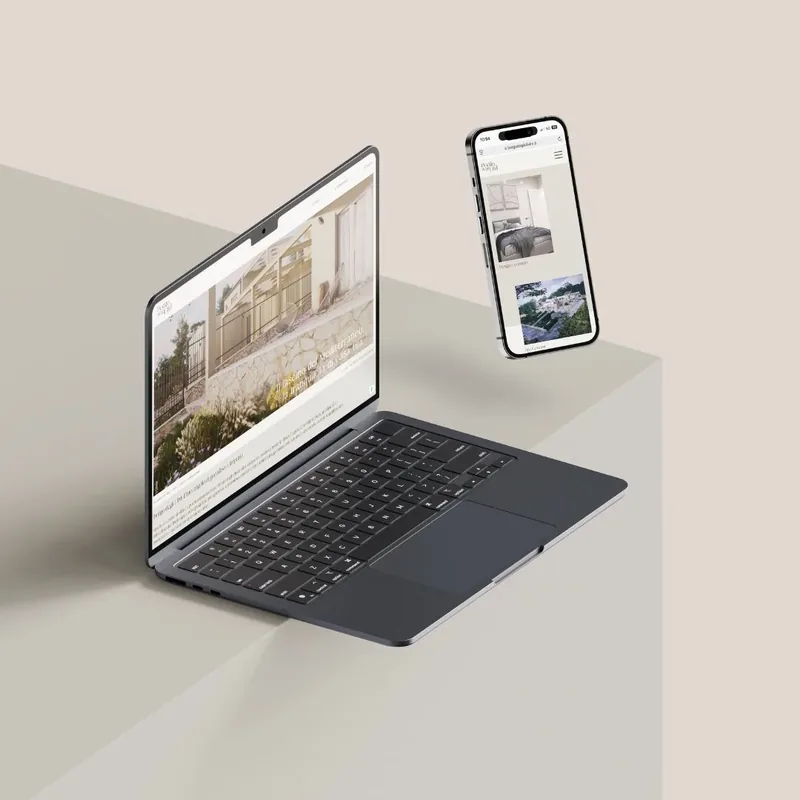 Sito web per un progetto immobiliare su laptop e smartphone