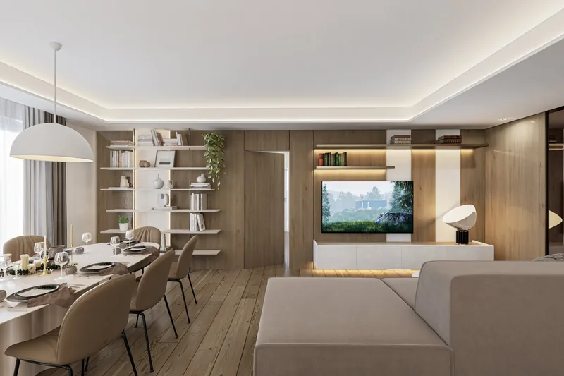SkyLive by Gruppo Scavolo, Termoli: living e parete in legno