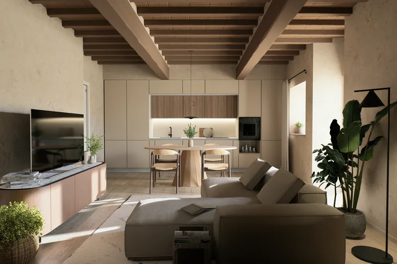 La Valle di Semifonte, Toscana: living e cucina