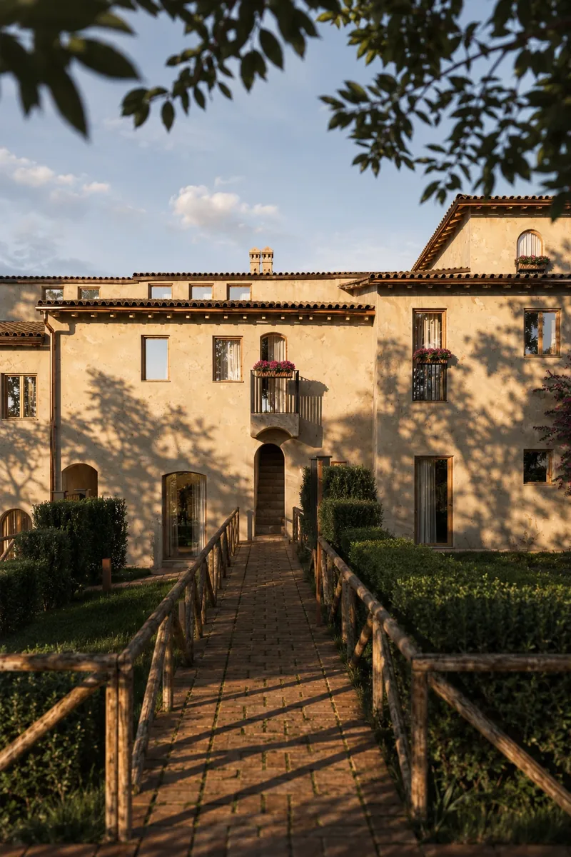 La Valle di Semifonte, Toscana: il vialetto verso l'ingresso