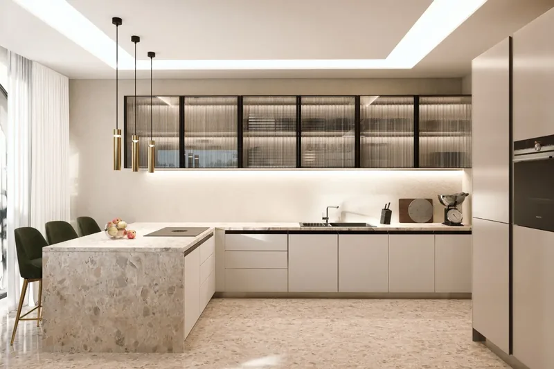 Villa Uopini Apartments, Toscana: cucina con isola