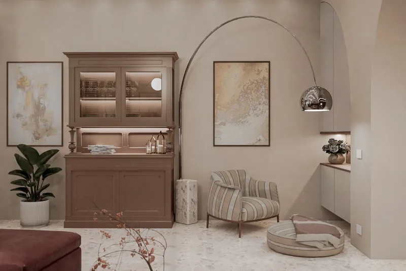 Villa Uopini Apartments, Toscana: credenza in noce