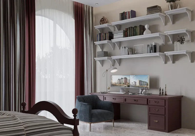 Villa Uopini Apartments, Toscana: camera con scrittoio