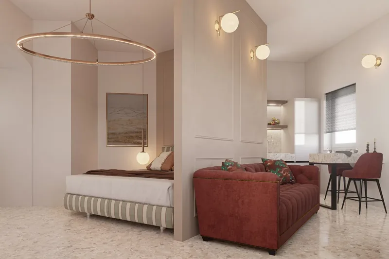 Villa Uopini Apartments, Toscana: camera e salotto