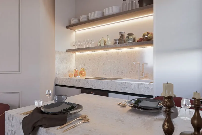Villa Uopini Apartments, Toscana: cucina e tavola apparecchiata