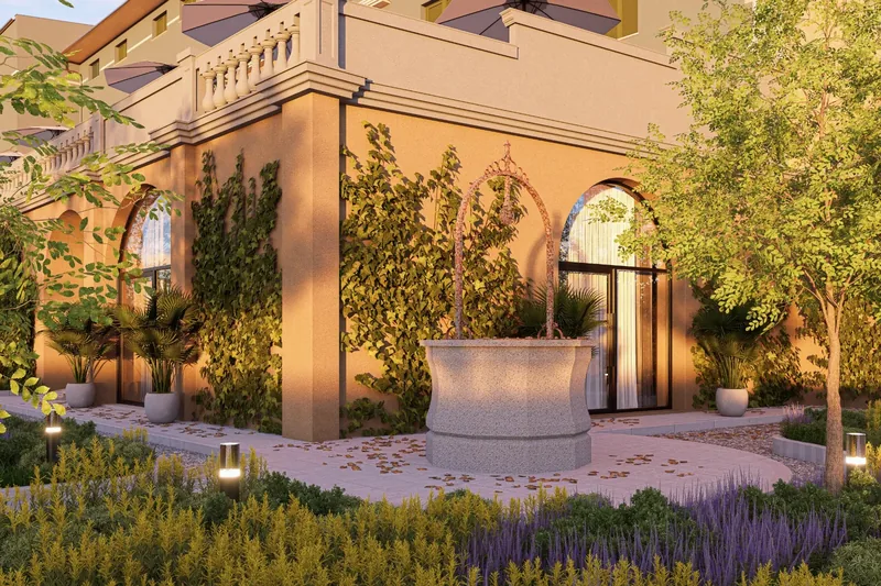 Villa Uopini Apartments, Toscana: la corte con il pozzo
